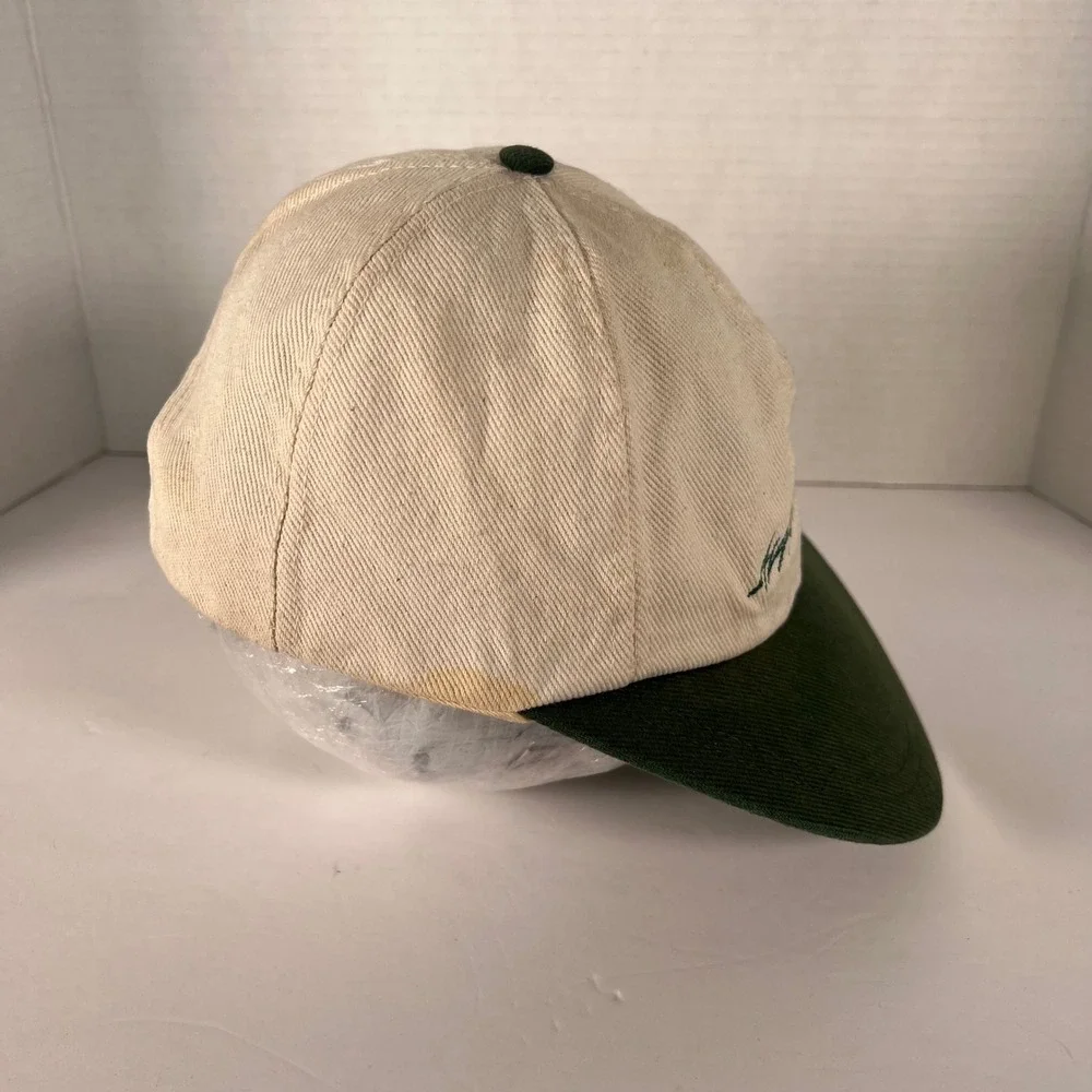 Park‎ City Hats Outdoor Festival Cap Beige Green Adjustable Strap Eco Fibre VTG